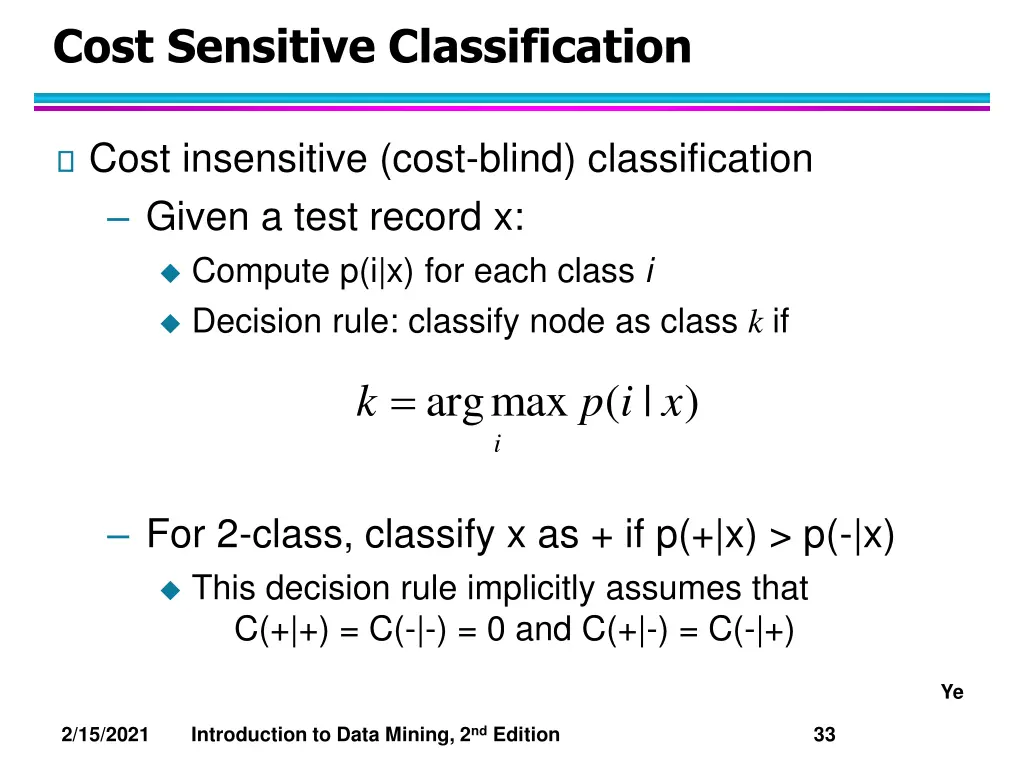 cost sensitive classification