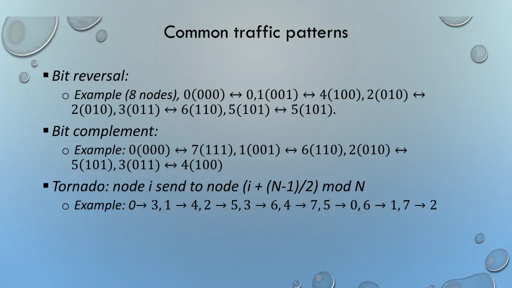 common traffic patterns