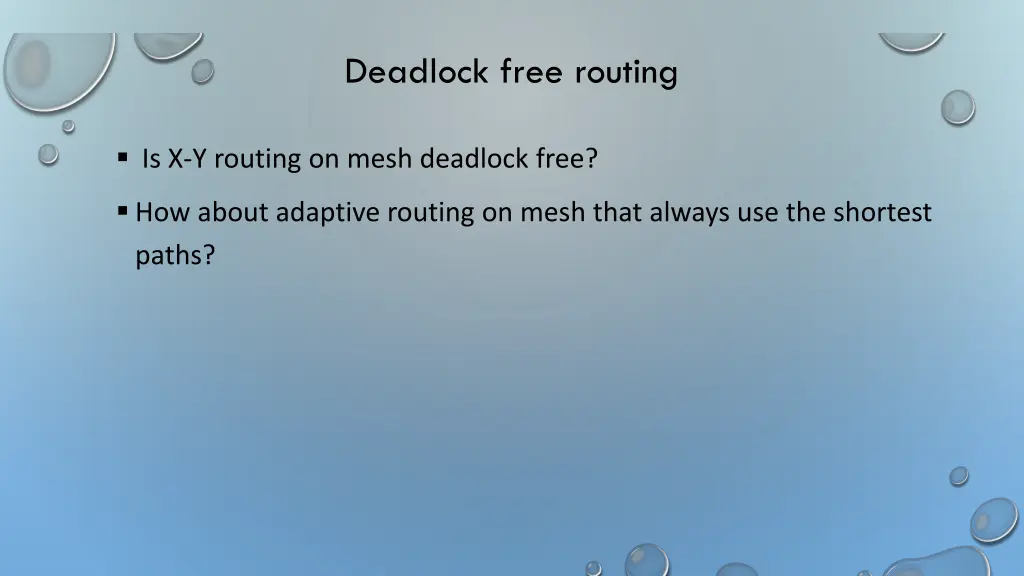 deadlock free routing 1