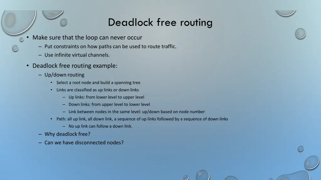 deadlock free routing