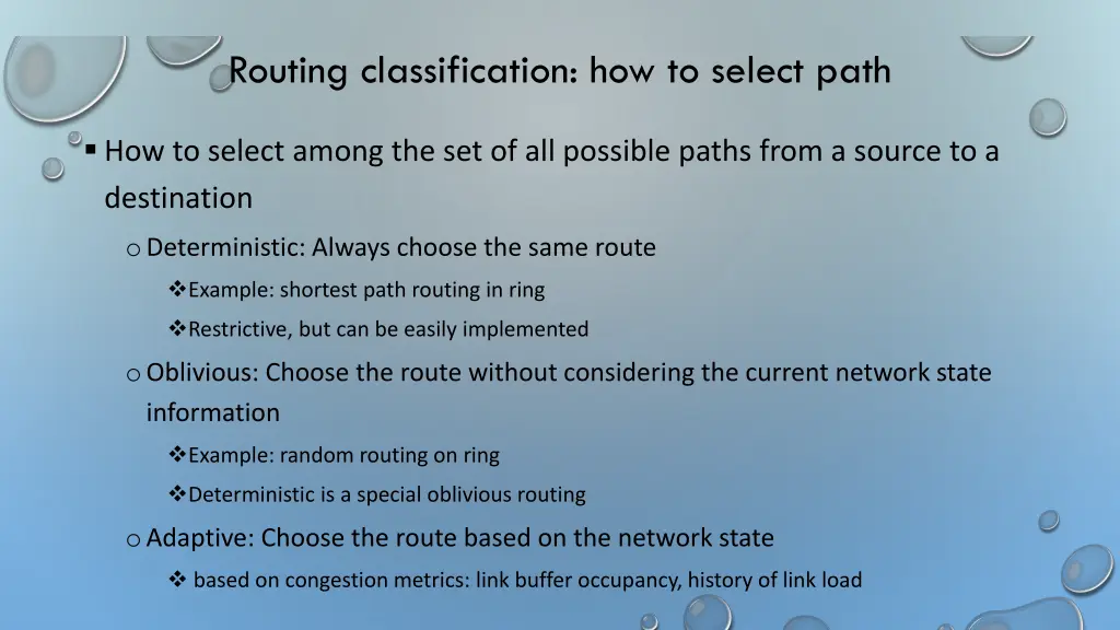 routing classification how to select path