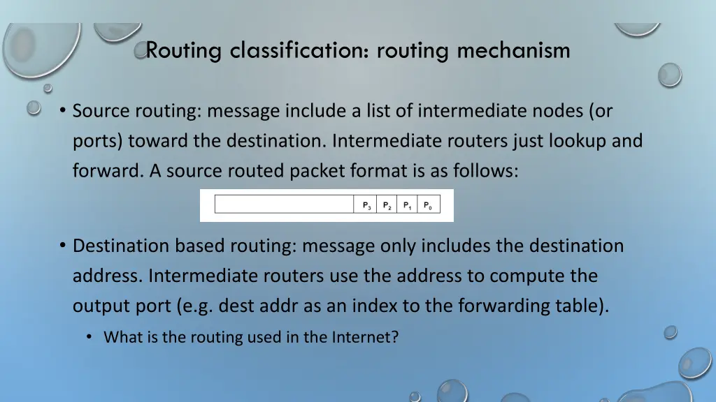 routing classification routing mechanism