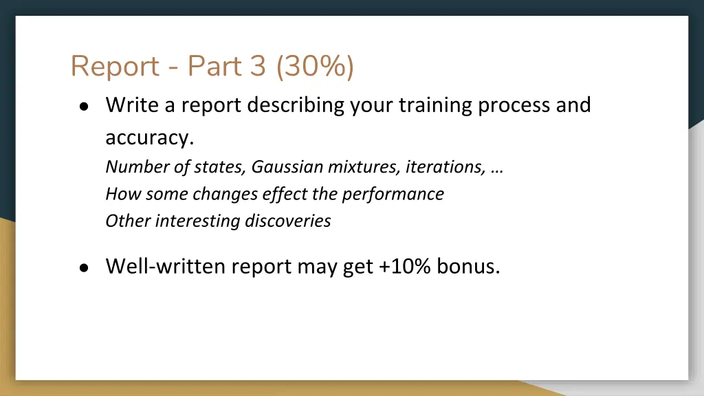 report part 3 30 write a report describing your