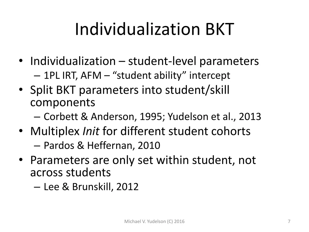 individualization bkt