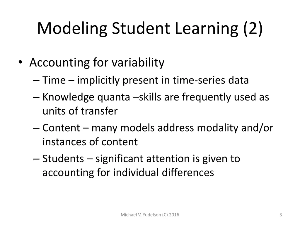modeling student learning 2