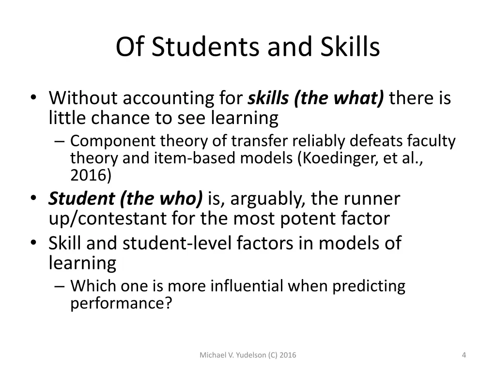of students and skills