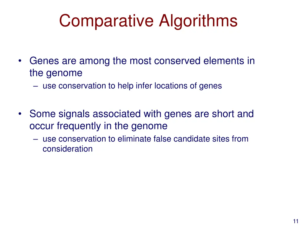 comparative algorithms