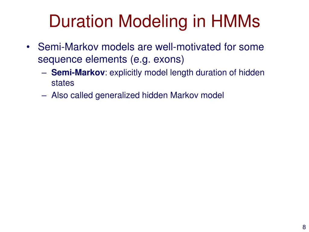 duration modeling in hmms