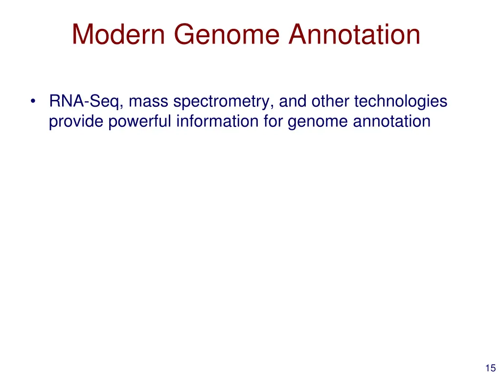 modern genome annotation