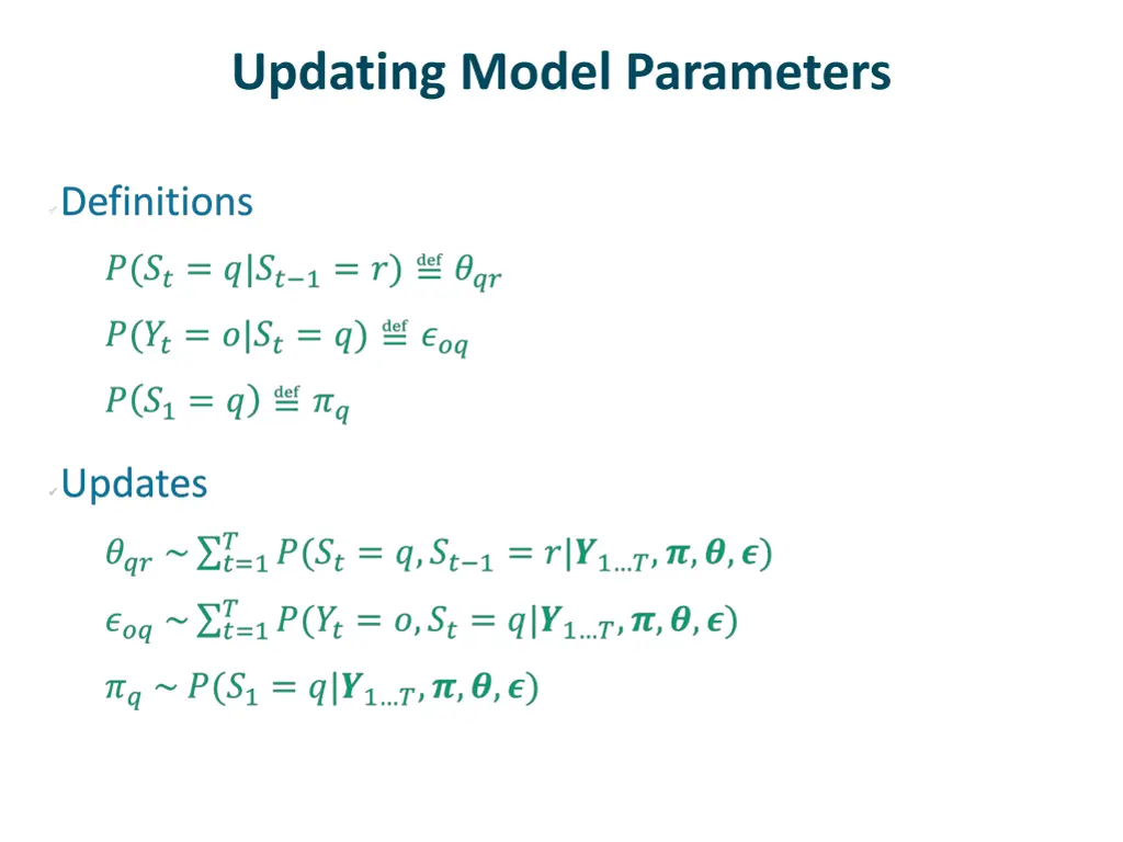 updating model parameters