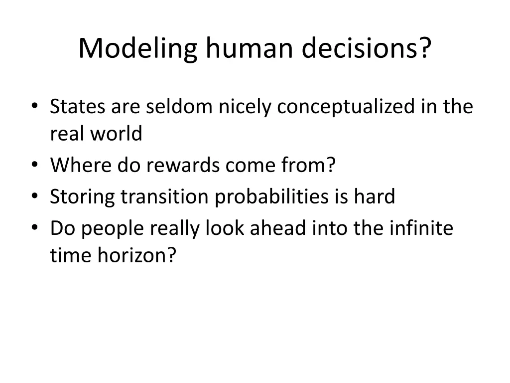 modeling human decisions