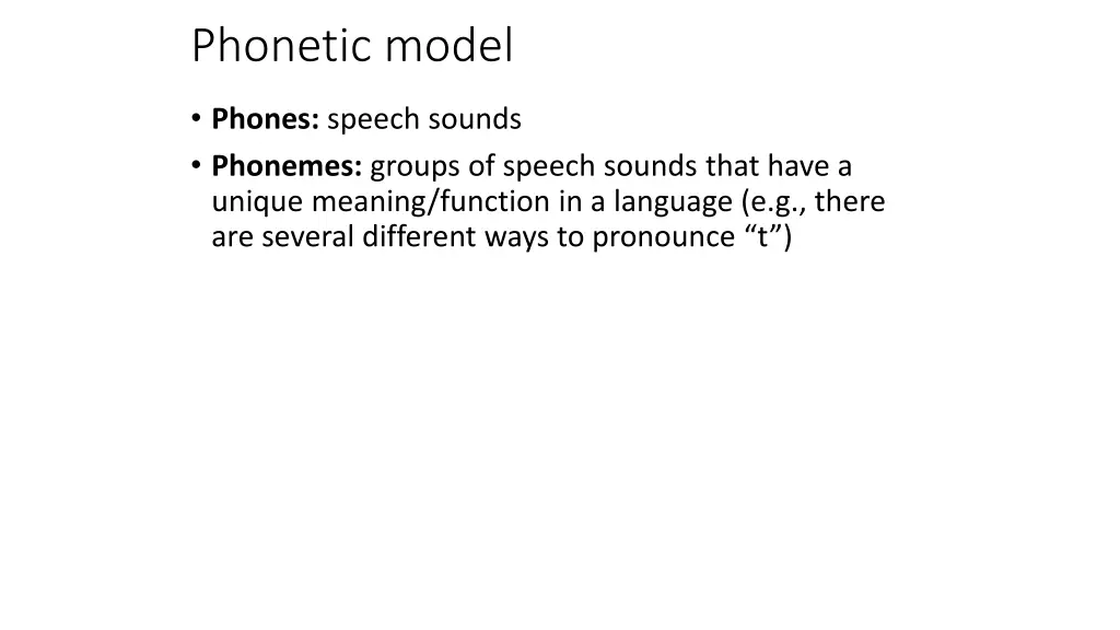 phonetic model