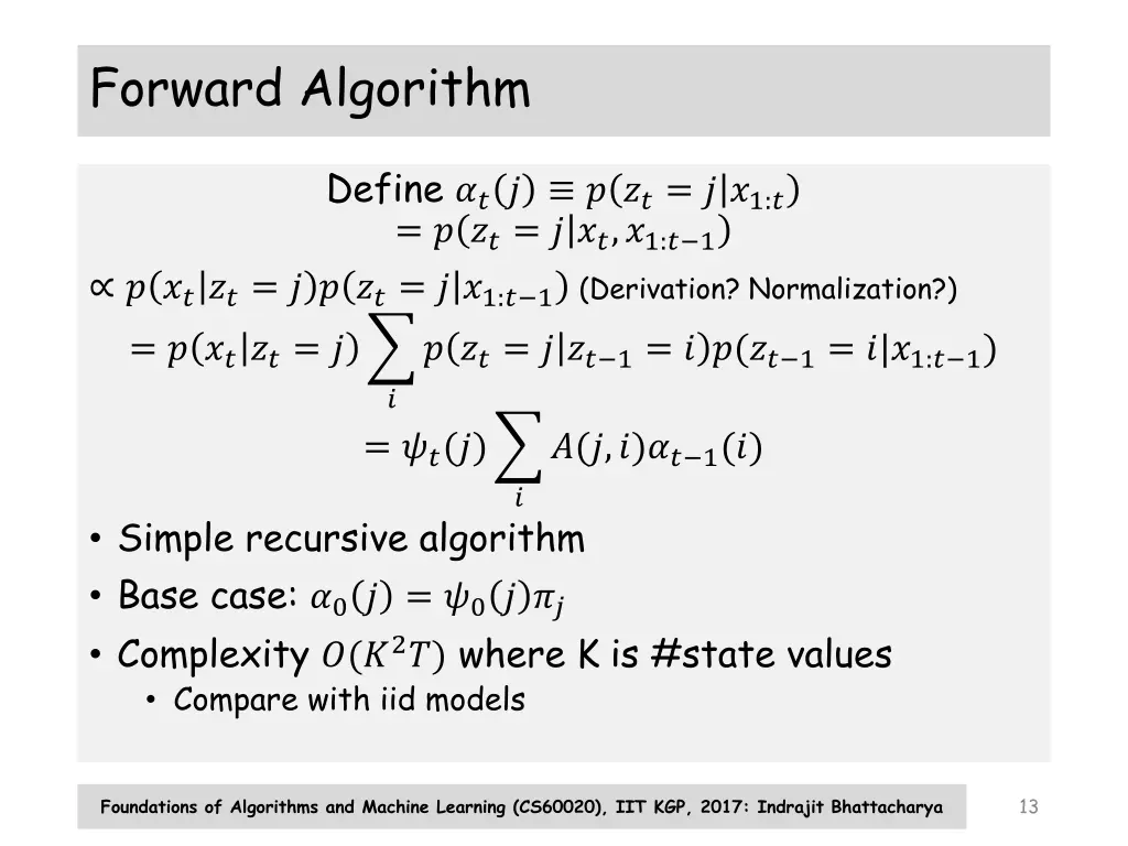 forward algorithm