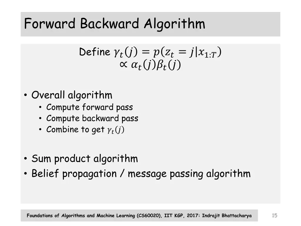 forward backward algorithm