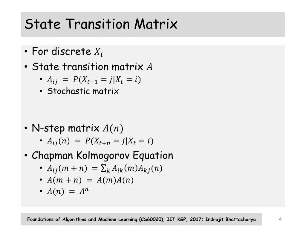 state transition matrix