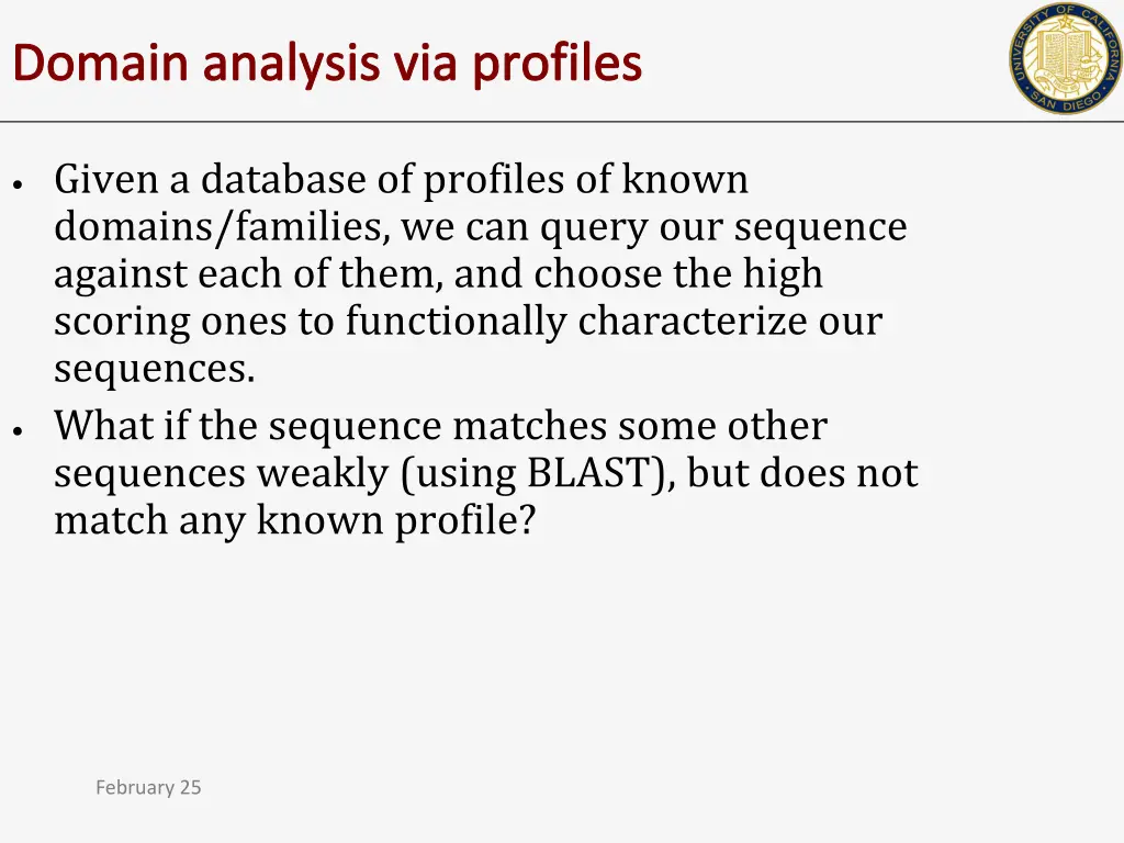 domain analysis via profiles