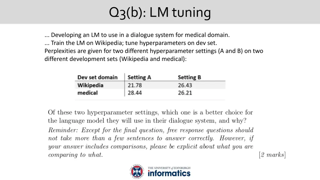 q3 b lm tuning