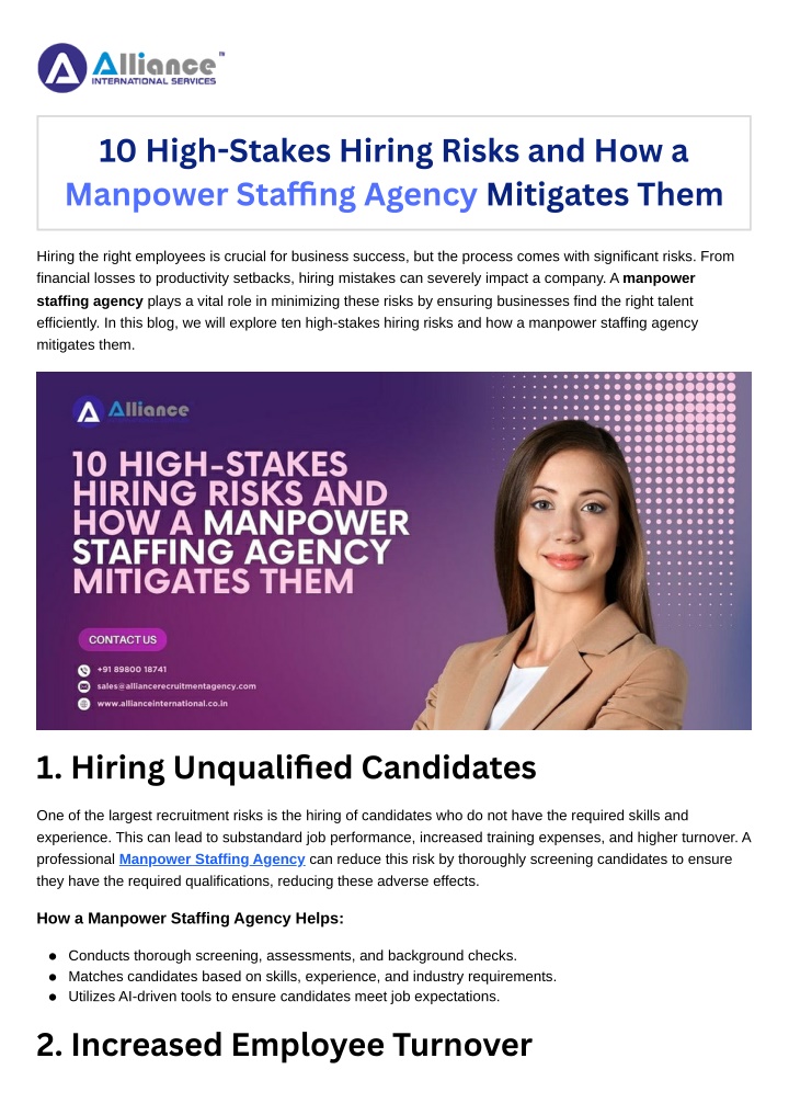 10 high stakes hiring risks and how a manpower