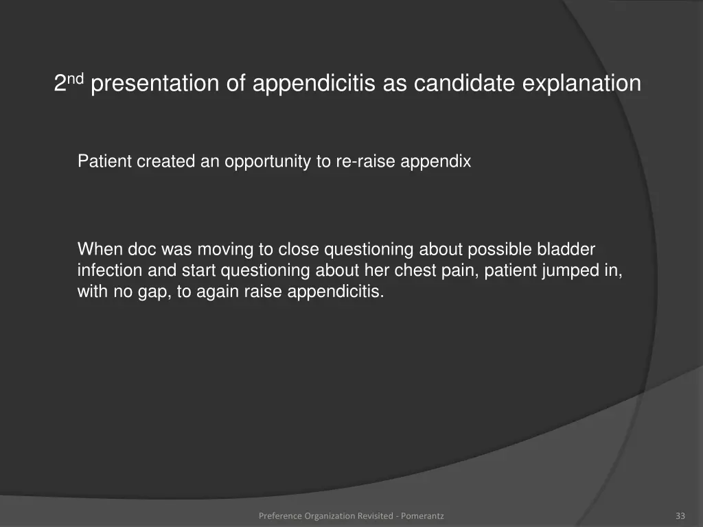 2 nd presentation of appendicitis as candidate