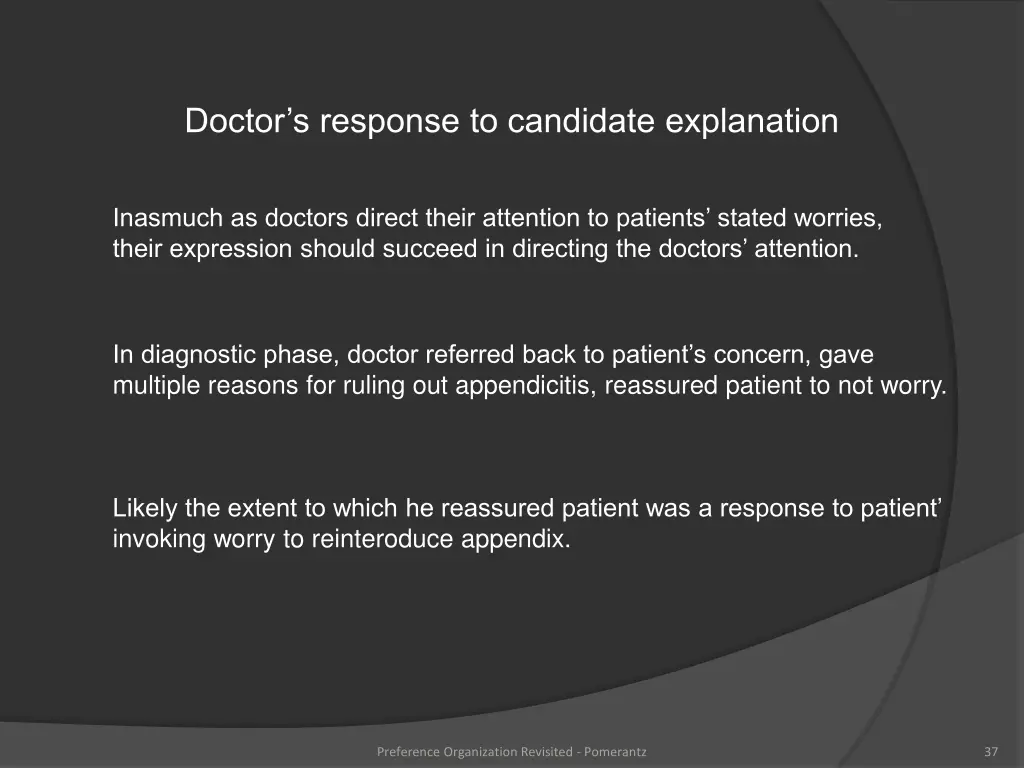 doctor s response to candidate explanation
