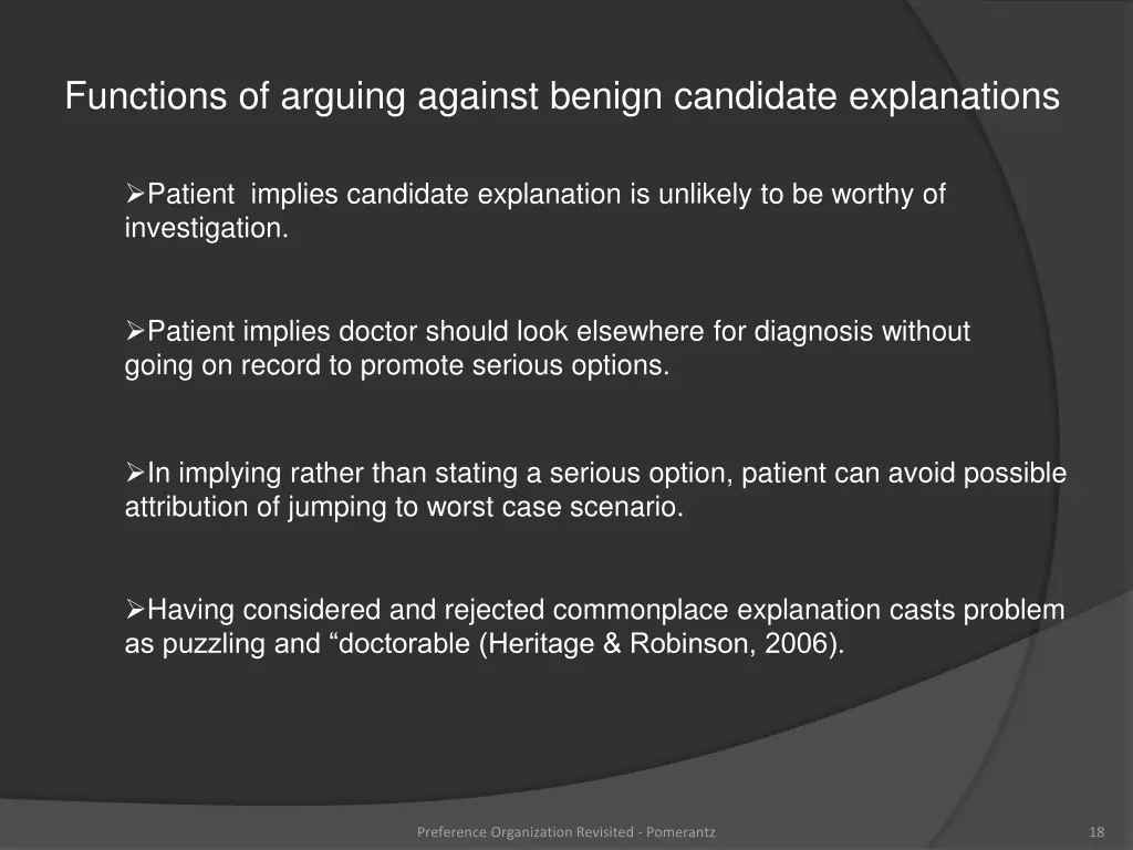 functions of arguing against benign candidate