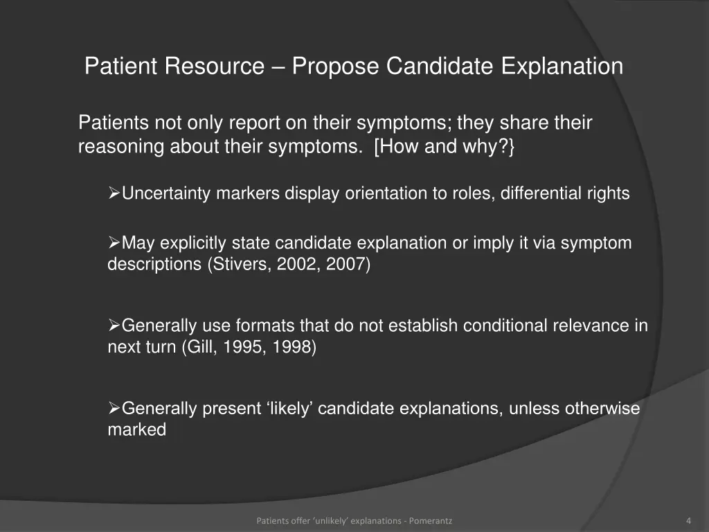 patient resource propose candidate explanation