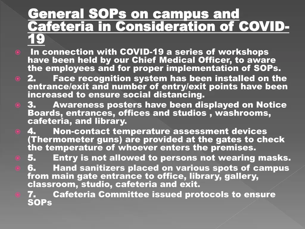 general sops on campus and general sops on campus