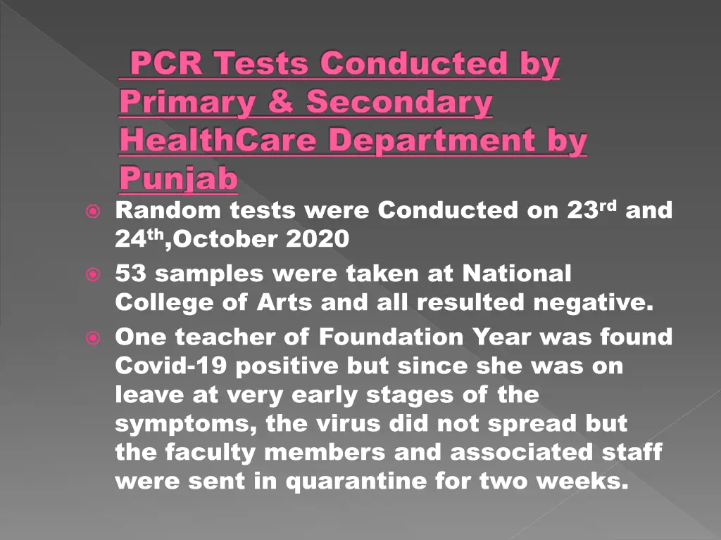 pcr tests conducted by pcr tests conducted