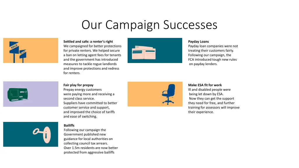 our campaign successes