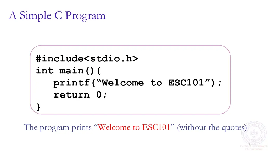 a simple c program