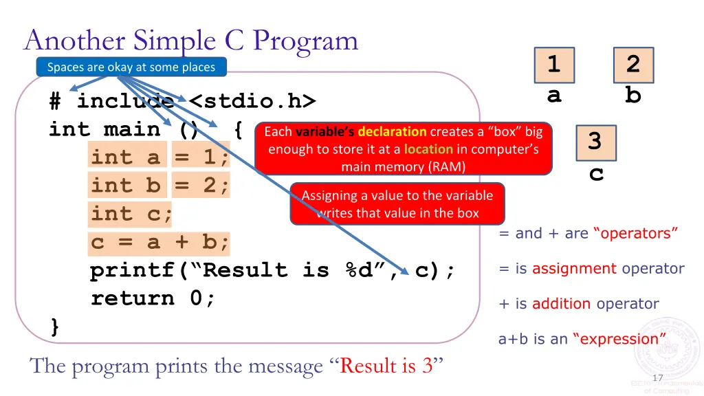another simple c program spaces are okay at some