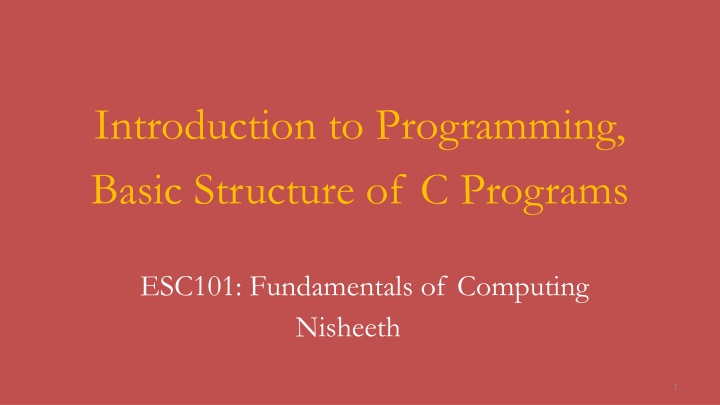 introduction to programming basic structure