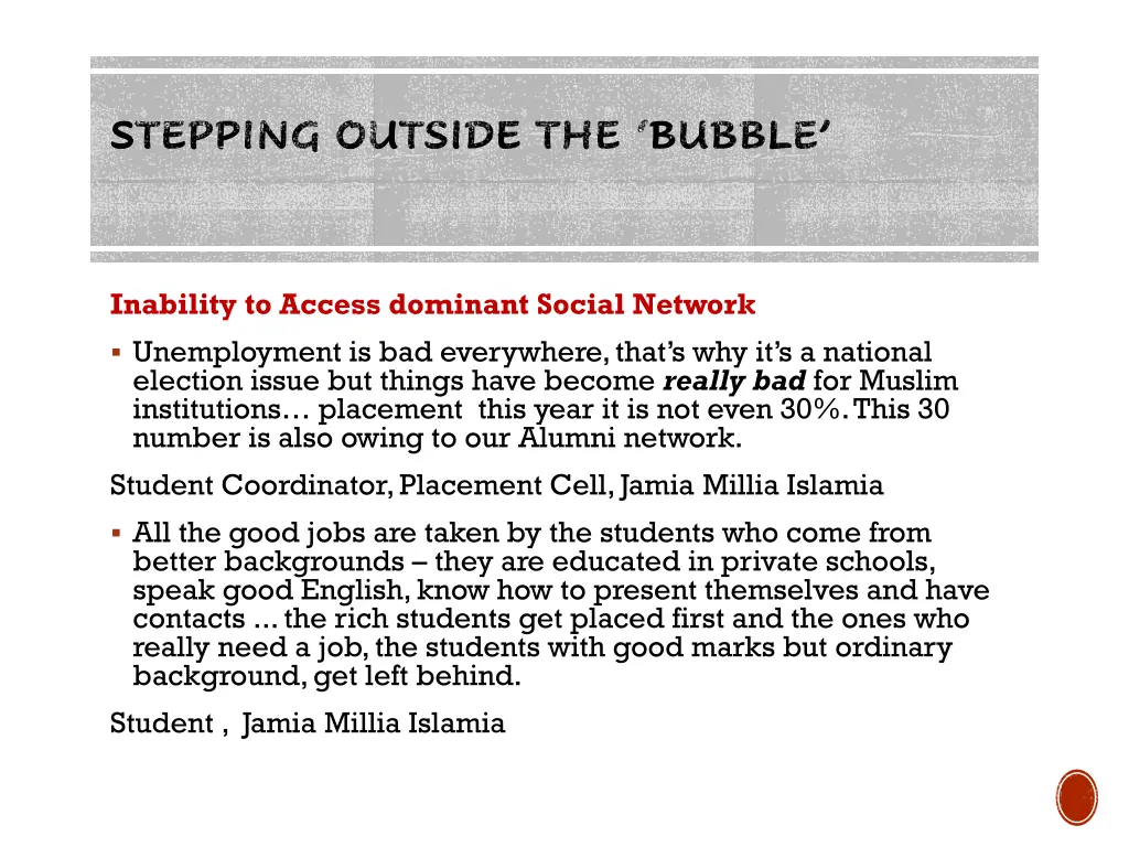 stepping outside the bubble