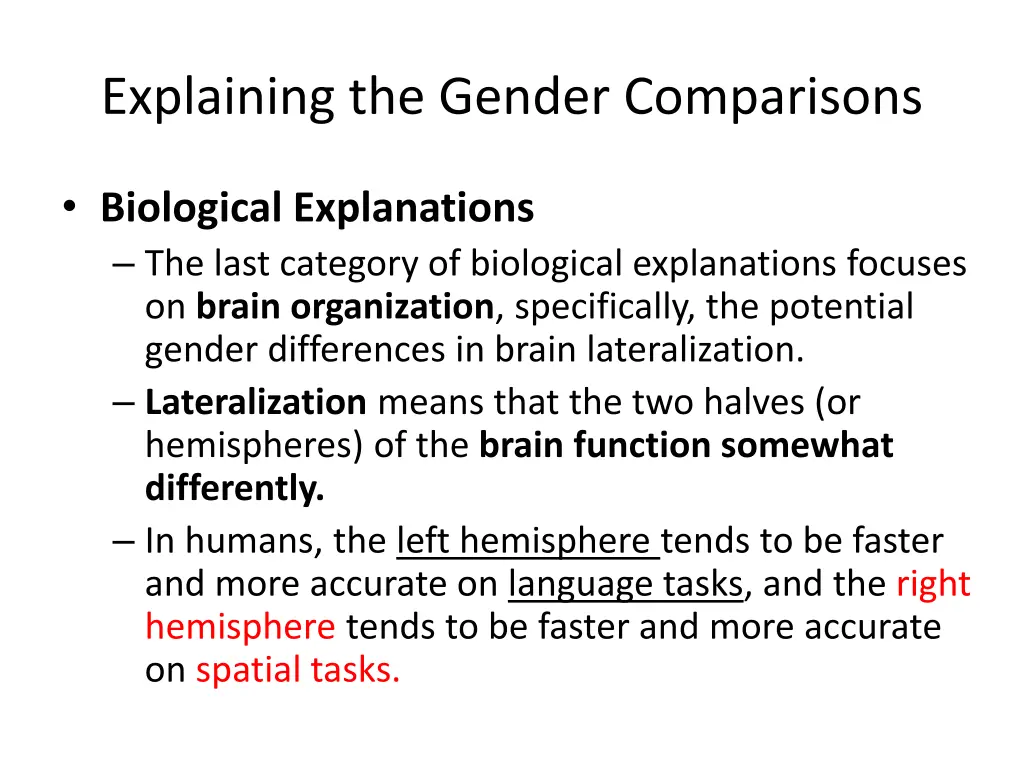 explaining the gender comparisons 2