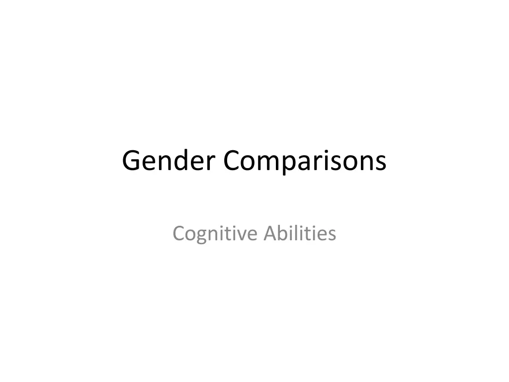 gender comparisons 1
