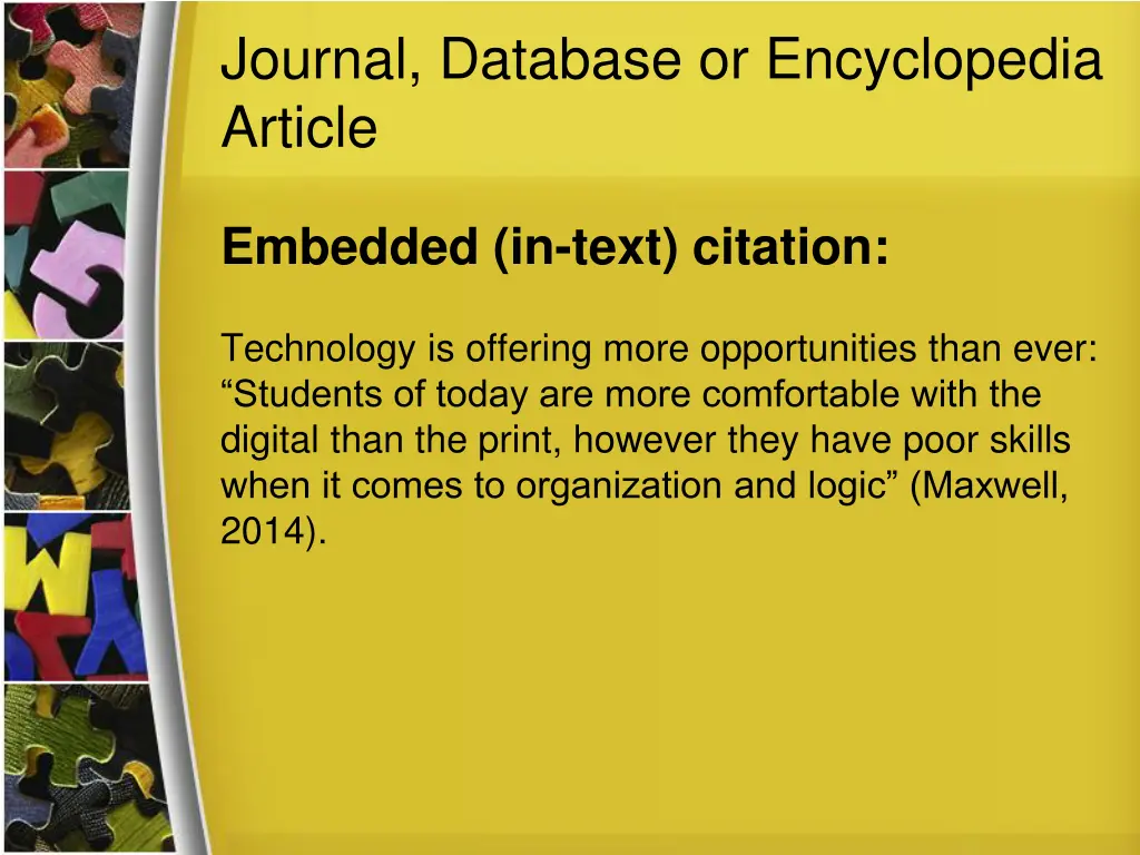 journal database or encyclopedia article 10