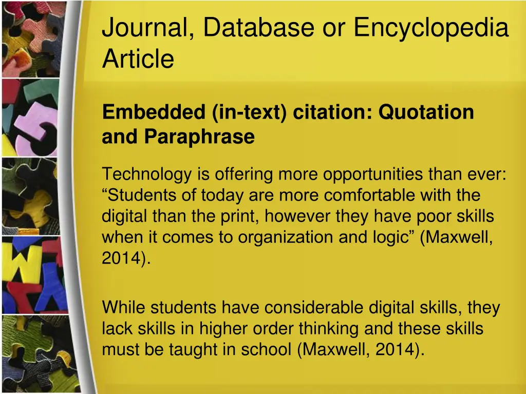 journal database or encyclopedia article 11