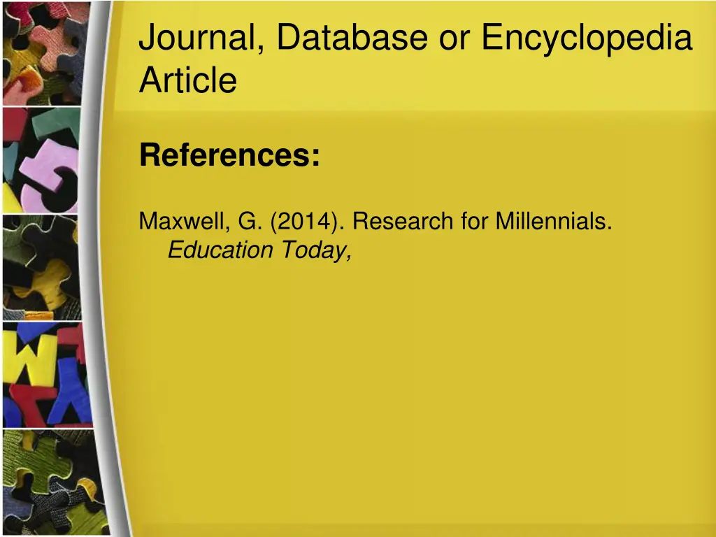 journal database or encyclopedia article 5