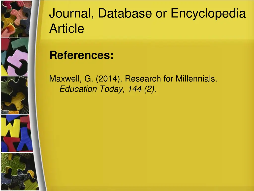 journal database or encyclopedia article 7