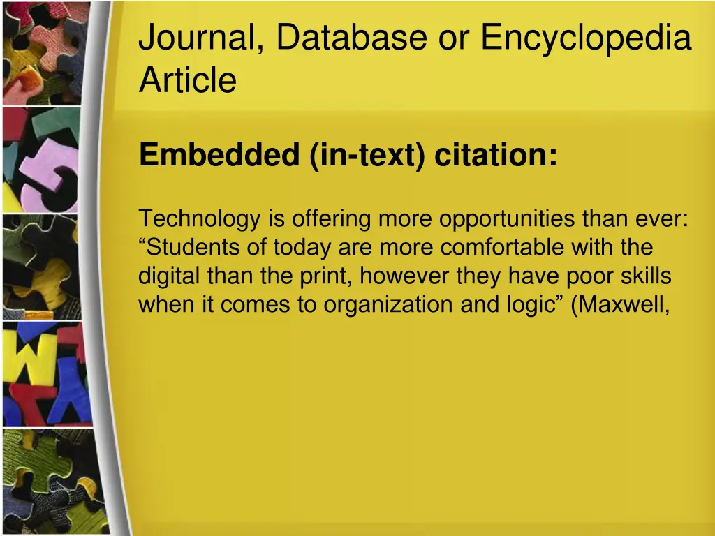 journal database or encyclopedia article 9