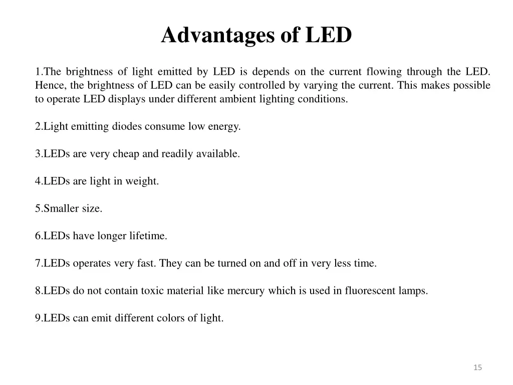 advantages of led
