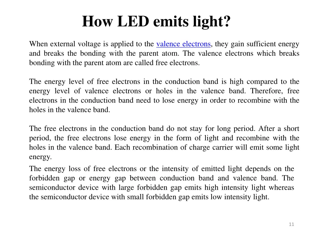 how led emits light