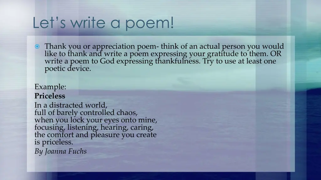 let s write a poem