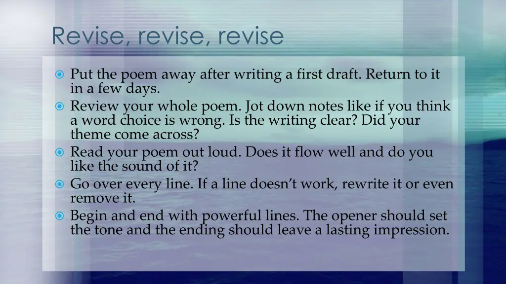 revise revise revise