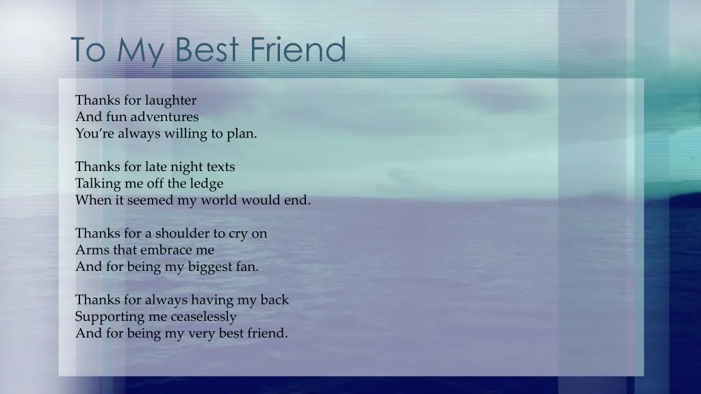 to my best friend