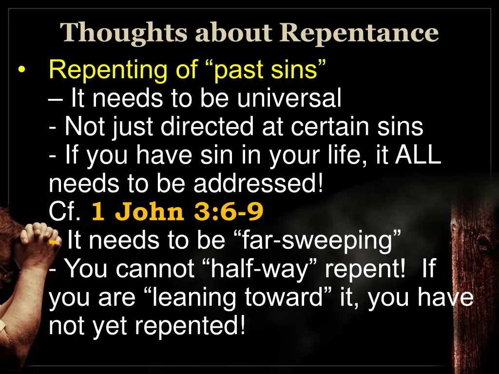 thoughts about repentance repenting of past sins