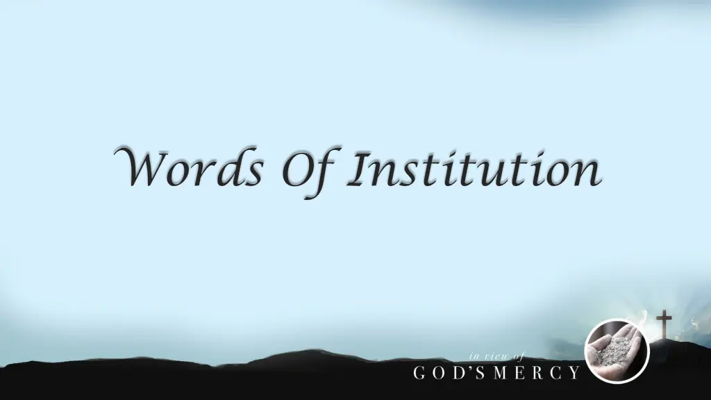 words of institution