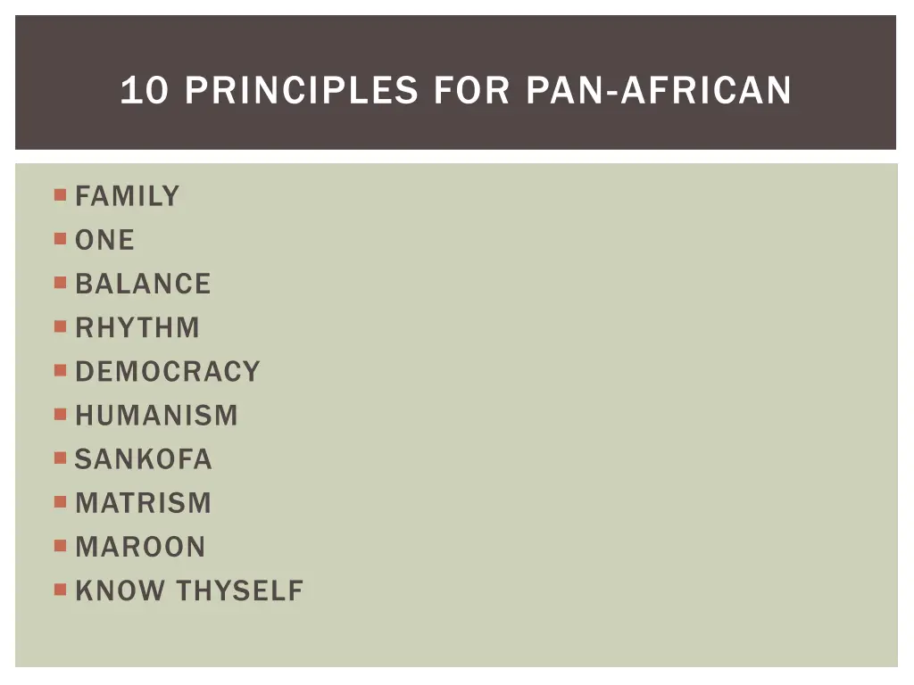 10 principles for pan african