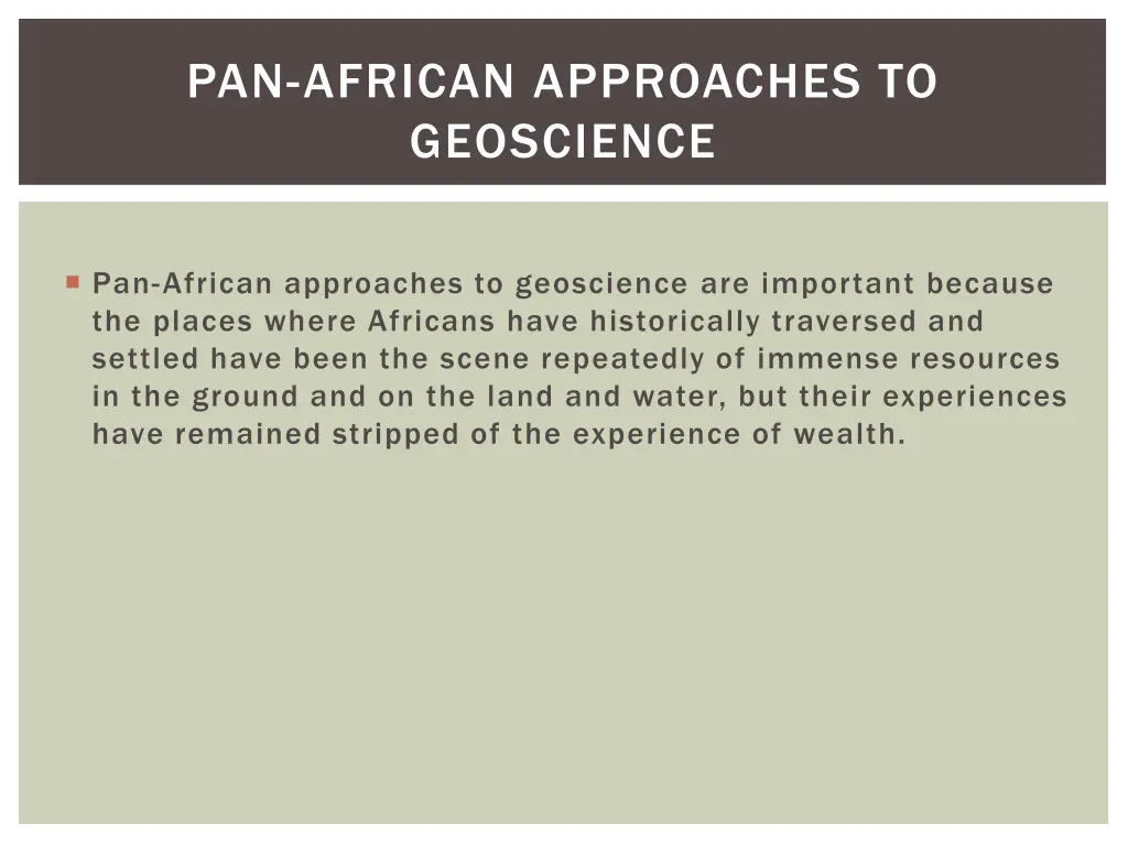 pan african approaches to geoscience