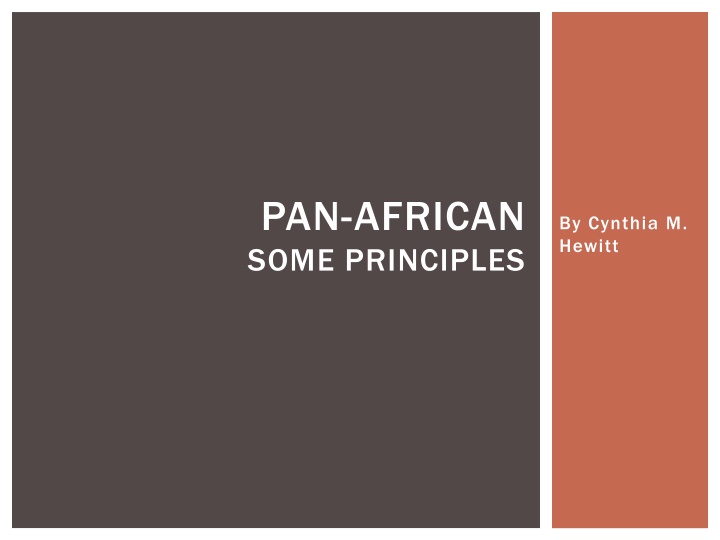 pan african some principles